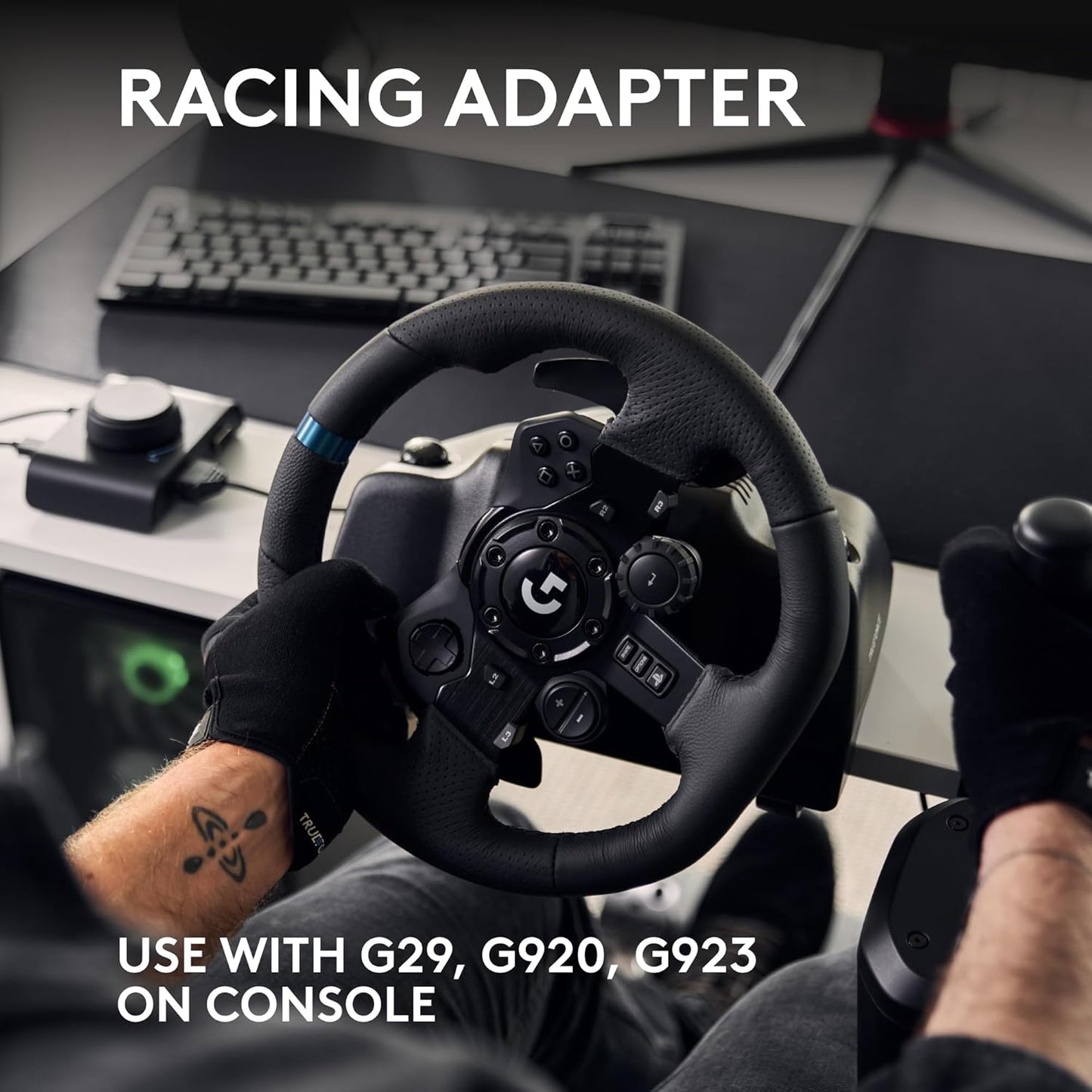 Gaming peripherals G29 Racing Wheel and Floor Pedals,Stainless Steel Paddle Shifters for PS, PC, Mac